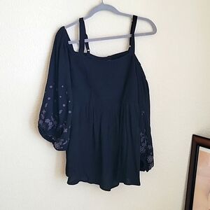Torrid Smocked Off Shoulder Blouse Tunic